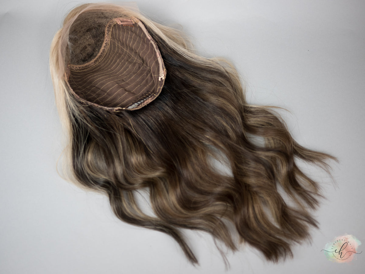 “CREME DE CACAO" Exquisite Wig: Lace Top, Sz. M, 22"