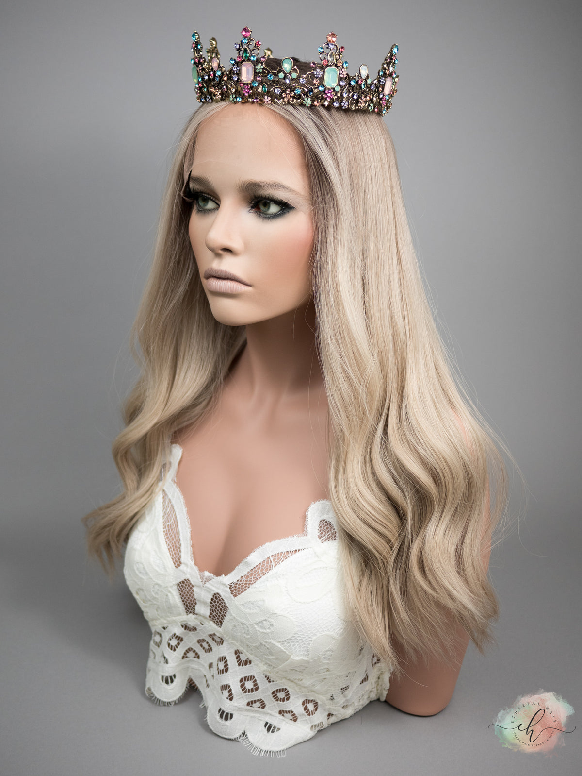 “DOVE" Exquisite Wig: Lace Top, Sz. M, 22"