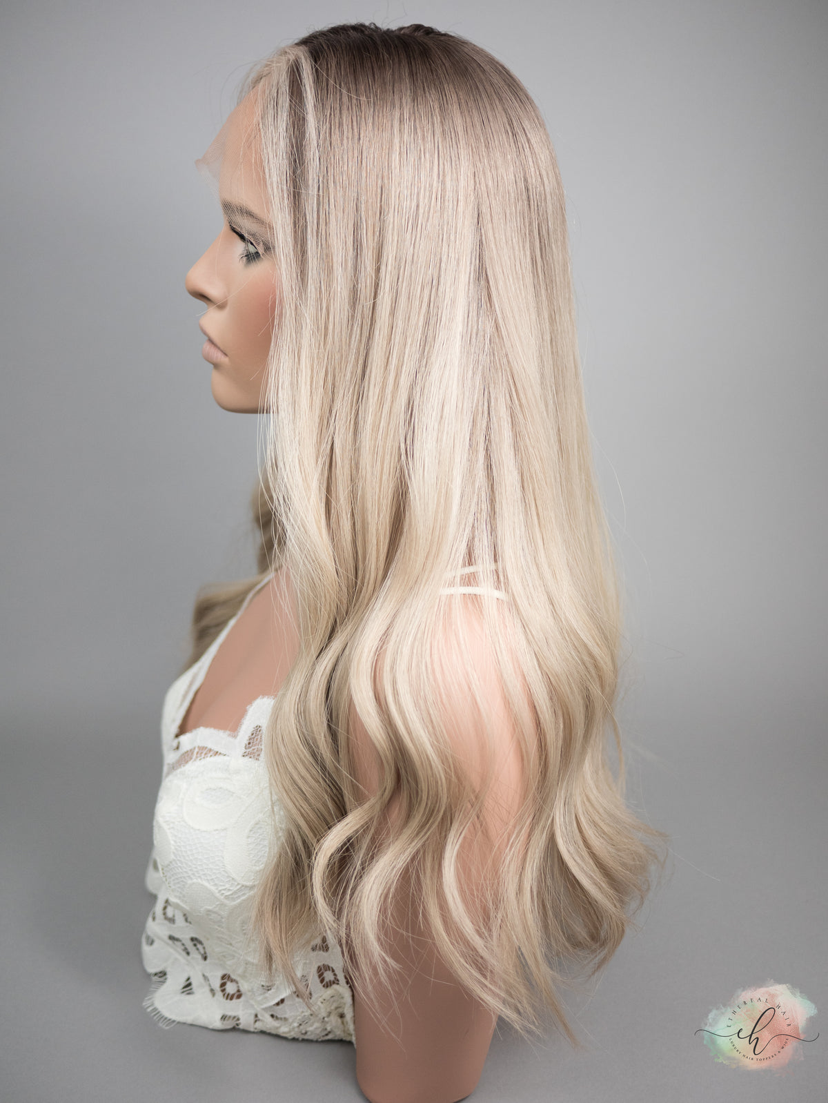 “DOVE" Exquisite Wig: Lace Top, Sz. M, 22"