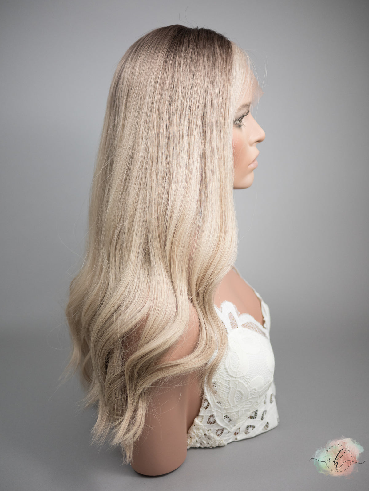 “DOVE" Exquisite Wig: Lace Top, Sz. M, 22"