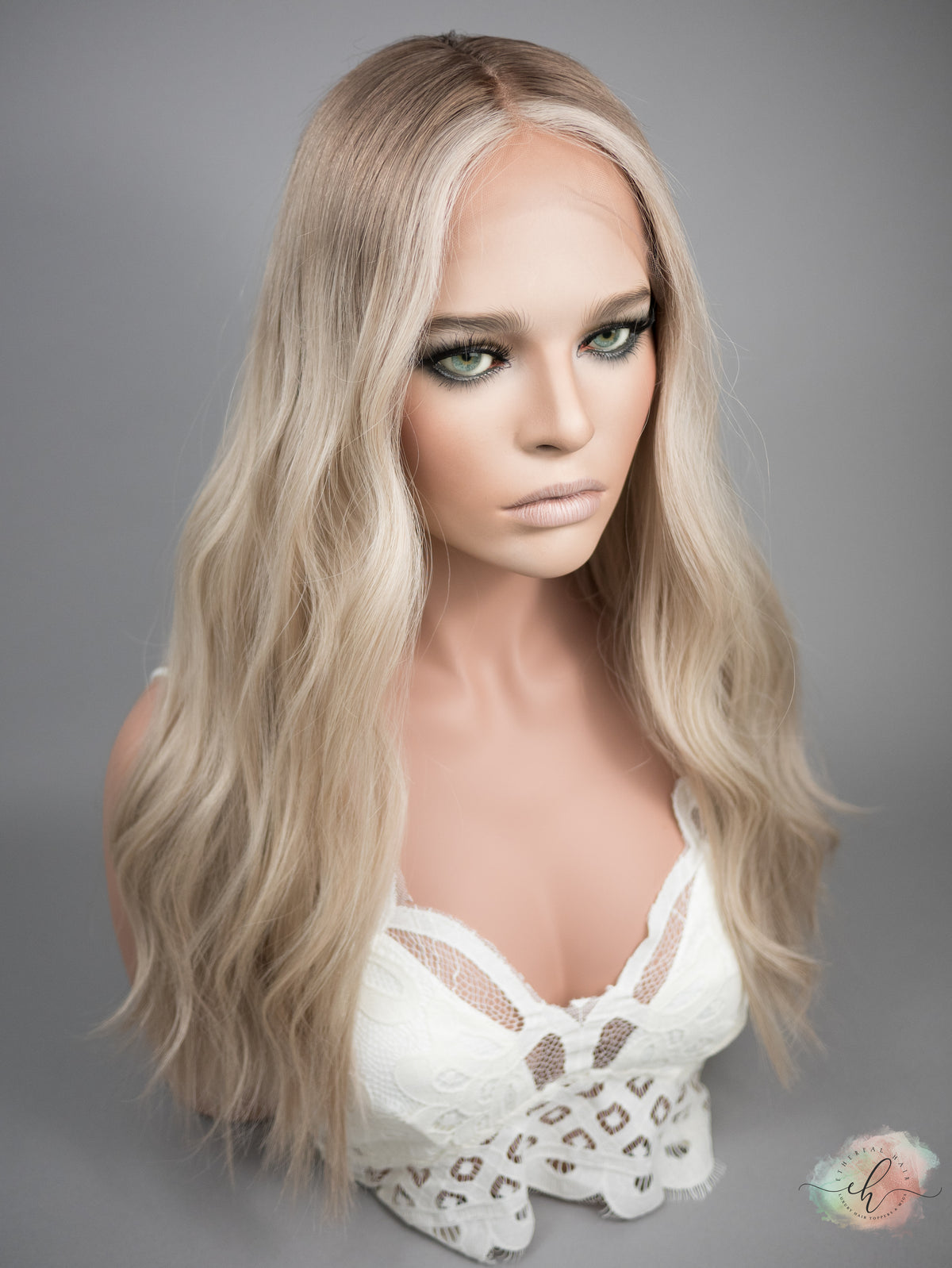 “OPULENCE&quot; Exquisite Wig: Lace Top, Sz. M, 23&quot;