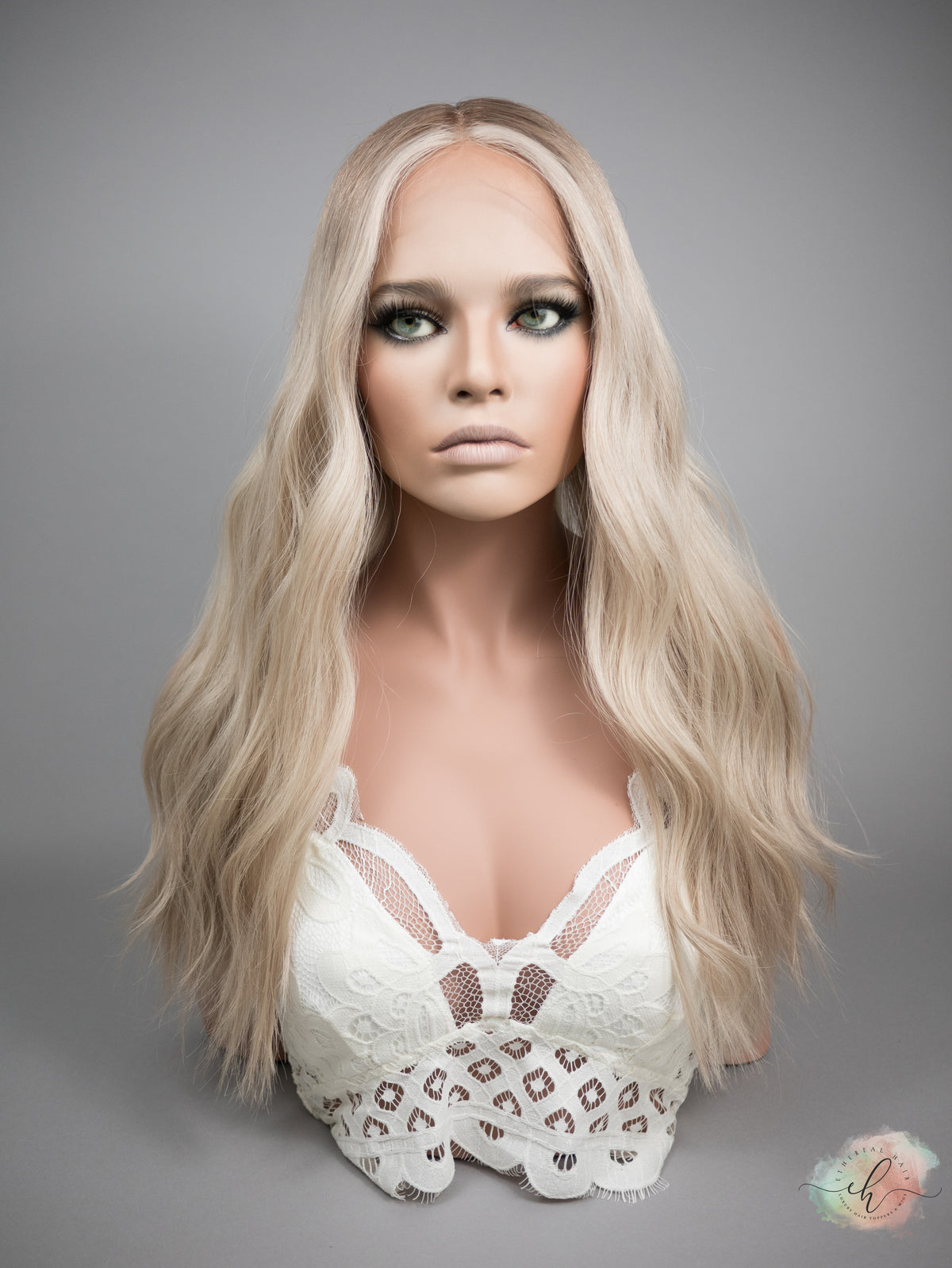 “OPULENCE&quot; Exquisite Wig: Lace Top, Sz. M, 23&quot;