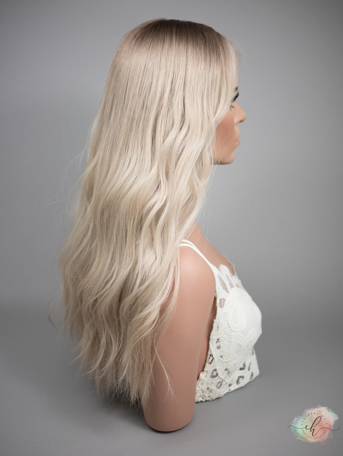 “OPULENCE&quot; Exquisite Wig: Lace Top, Sz. M, 23&quot;