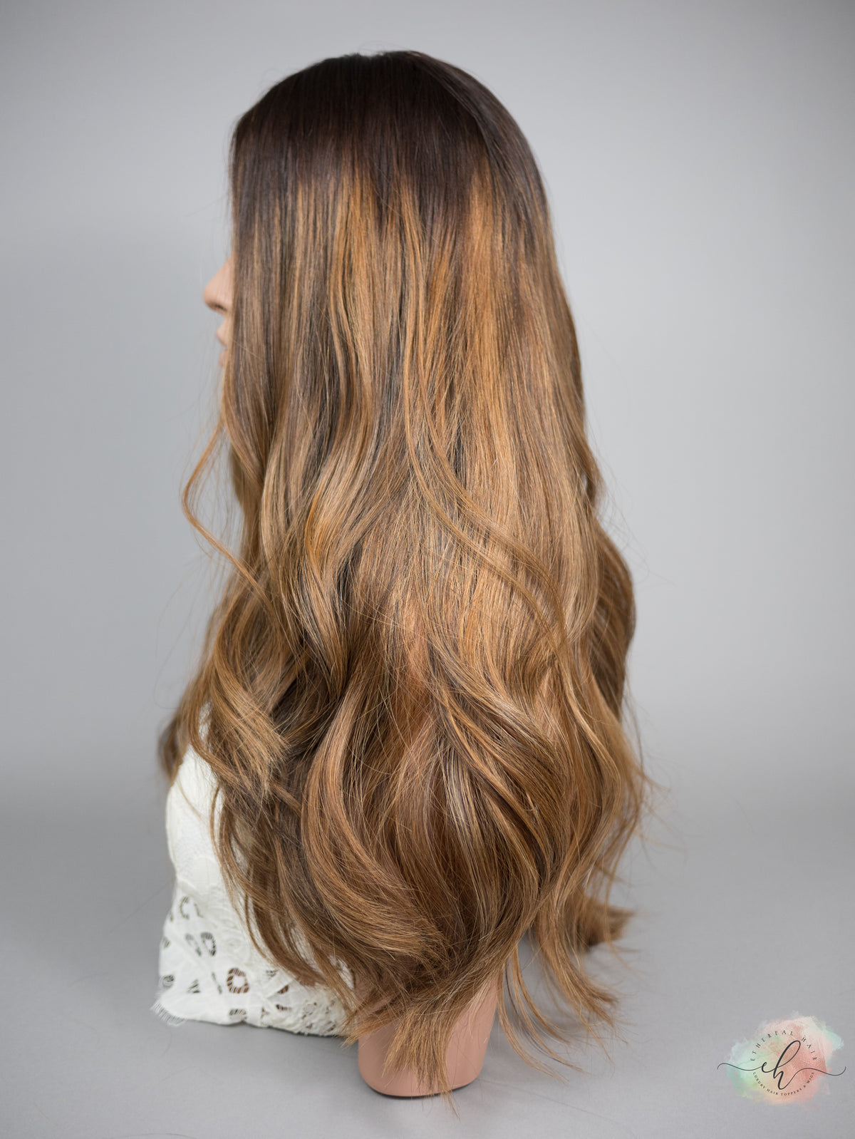 “HAZEL" Premium Wig: Silk Top Lace Front, Sz. M, 25"