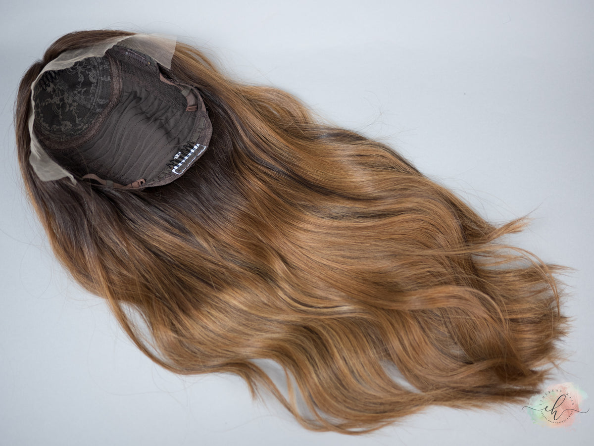 “HAZEL" Premium Wig: Silk Top Lace Front, Sz. M, 25"