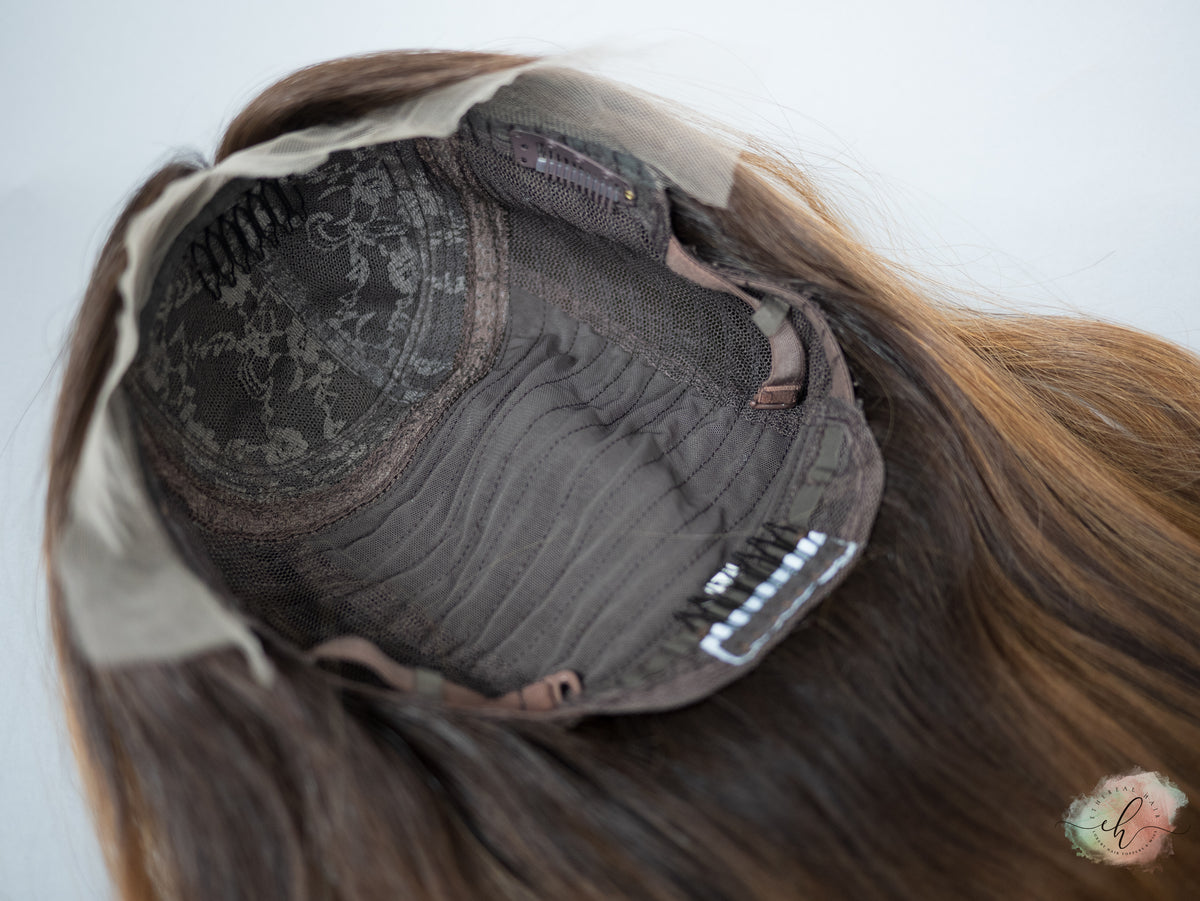 “HAZEL" Premium Wig: Silk Top Lace Front, Sz. M, 25"