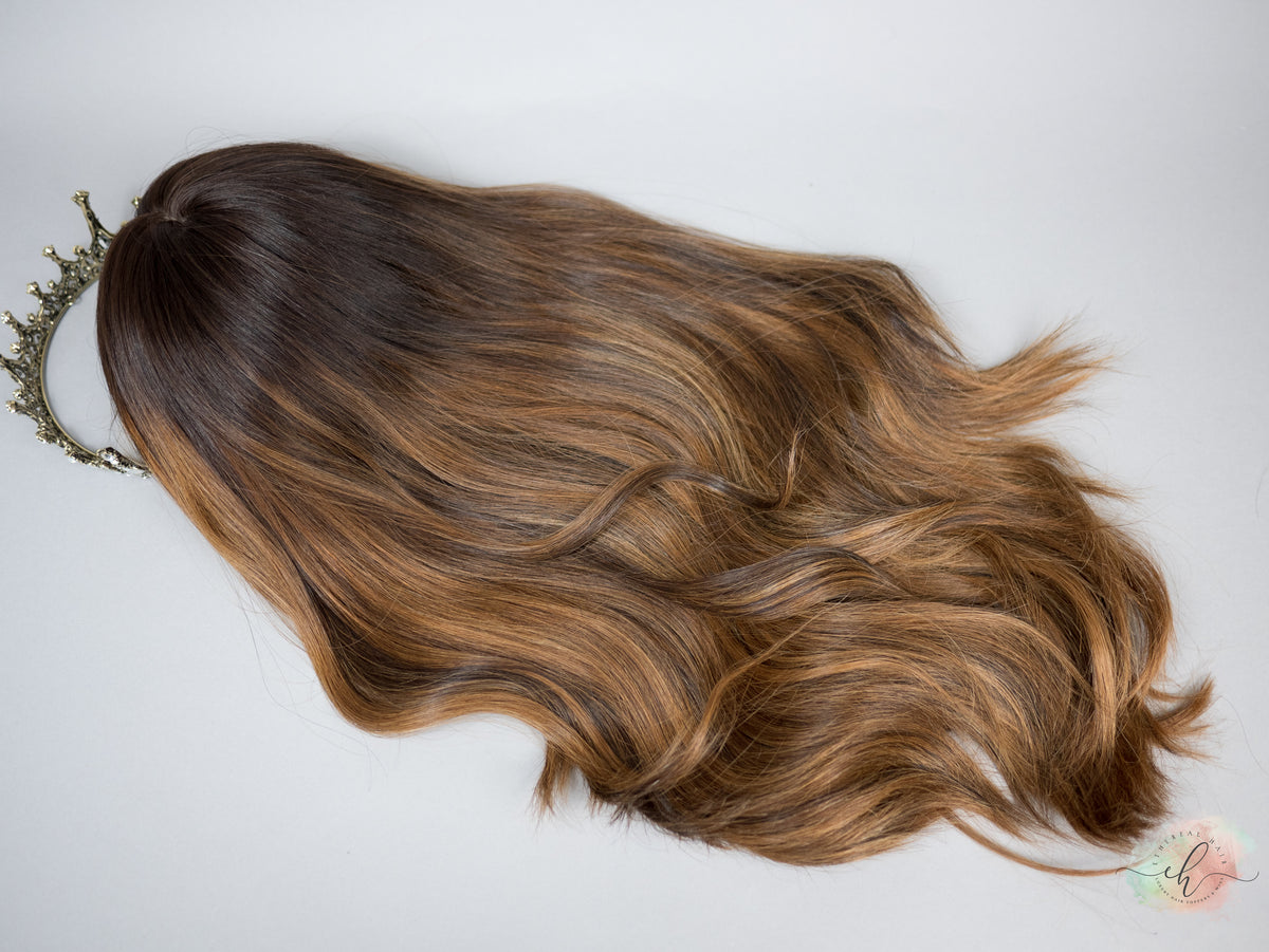 “HAZEL" Premium Wig: Silk Top Lace Front, Sz. M, 25"