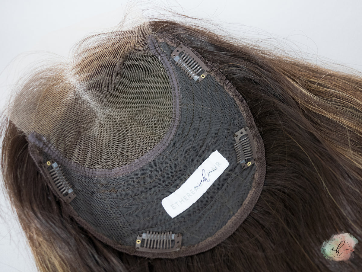 “LUNA BALAYAGE" Premium Topper: Lace Top, 7x8, 23-24", Loose Wave