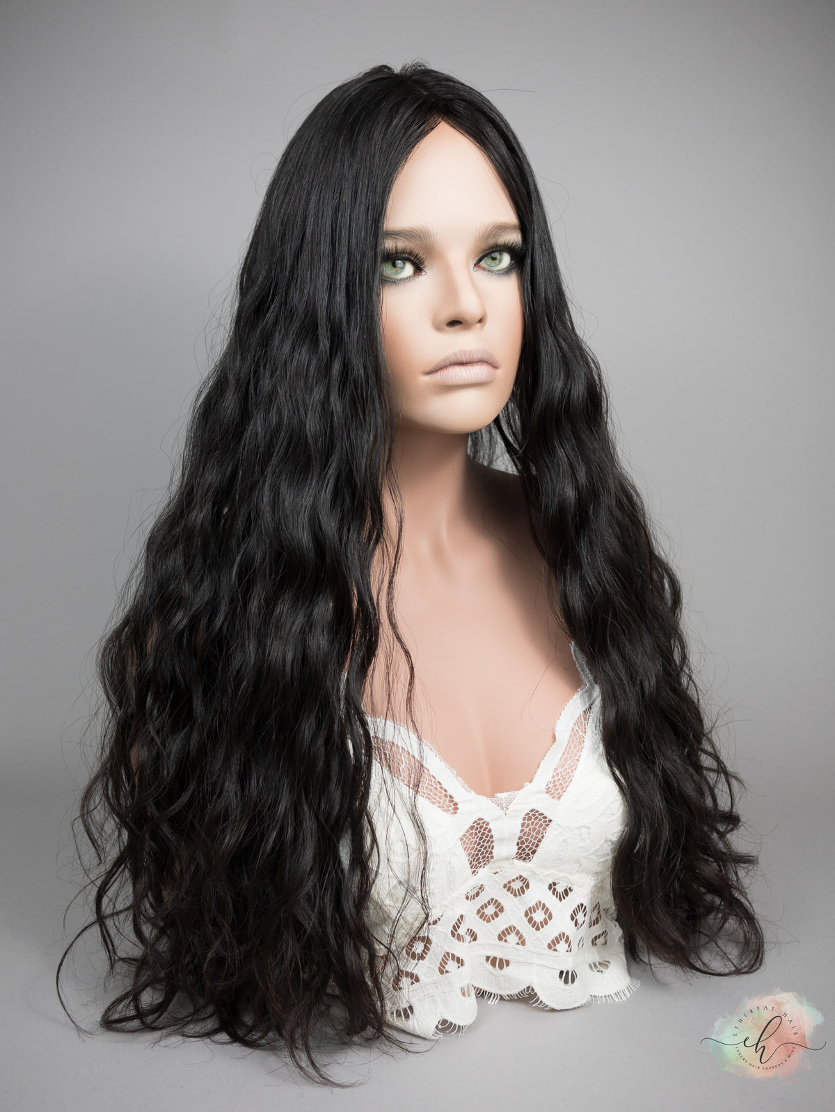 “RAVEN" Premium Topper: Silk Top, 9x9, 27", Curly