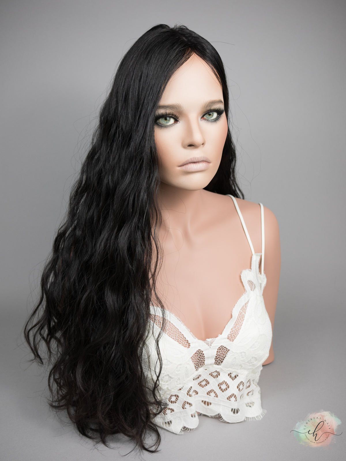 “RAVEN" Premium Topper: Silk Top, 9x9, 27", Curly