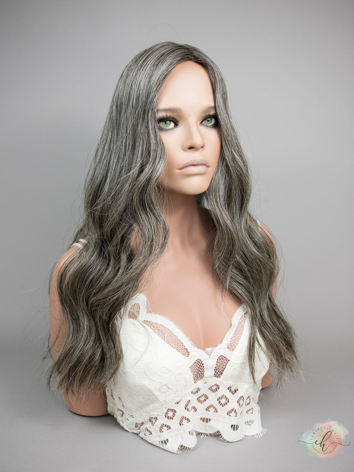 “CLOVE" Exquisite Wig: Silk Top, Sz. M, 24-25"