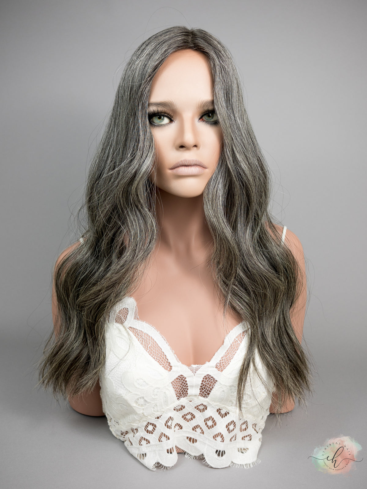 “CLOVE" Exquisite Wig: Silk Top, Sz. M, 24-25"
