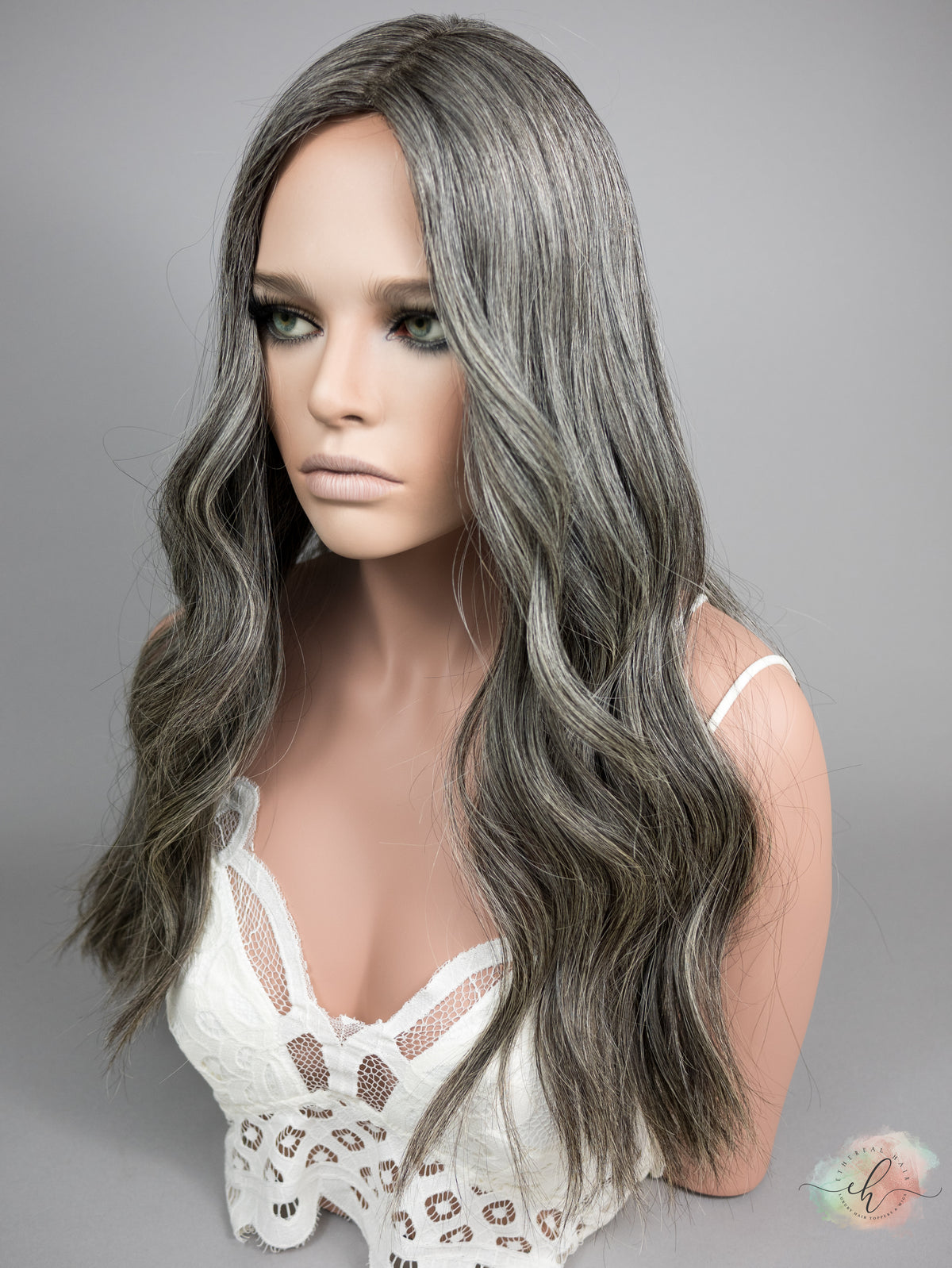 “CLOVE" Exquisite Wig: Silk Top, Sz. M, 24-25"