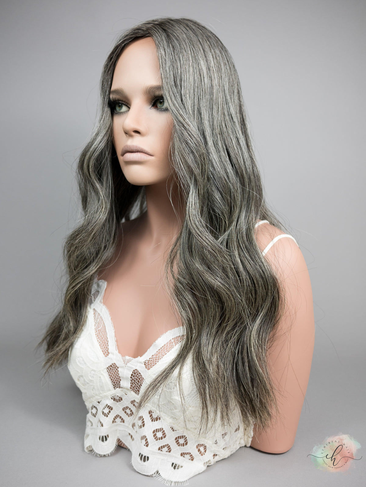 “CLOVE" Exquisite Wig: Silk Top, Sz. M, 24-25"