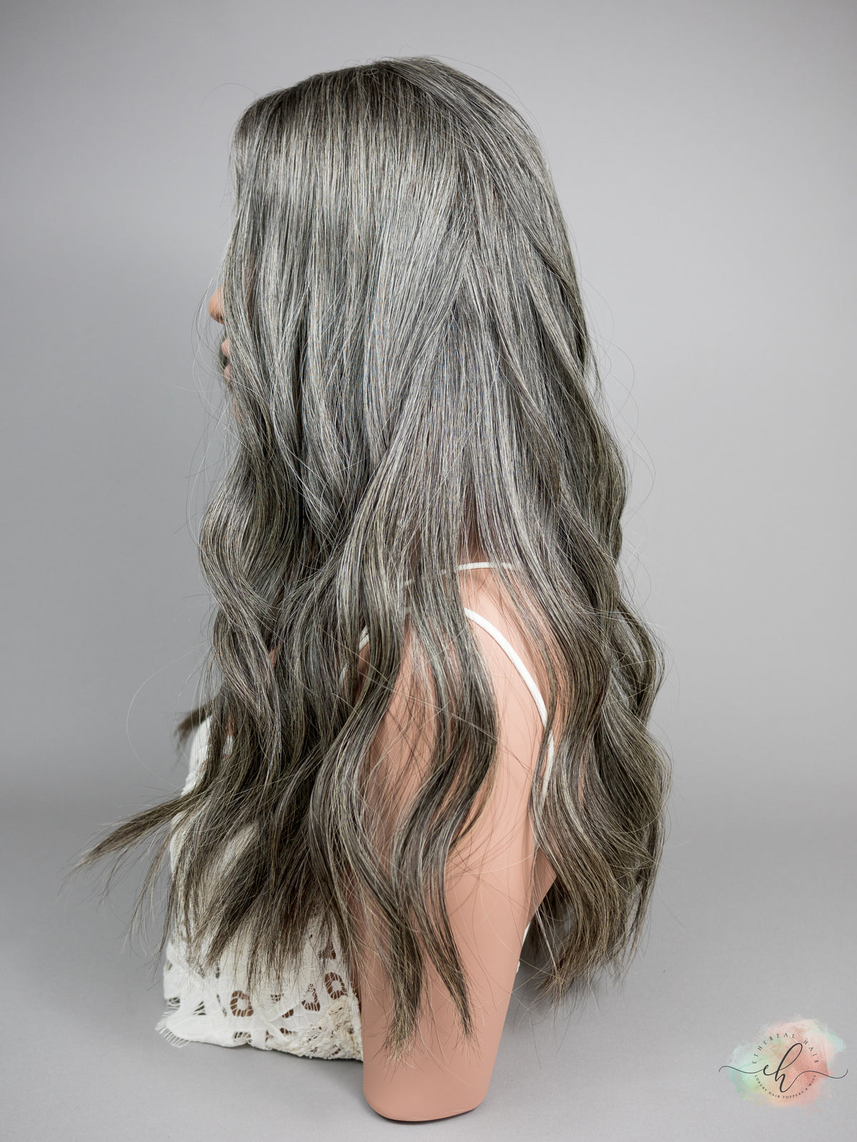 “CLOVE" Exquisite Wig: Silk Top, Sz. M, 24-25"