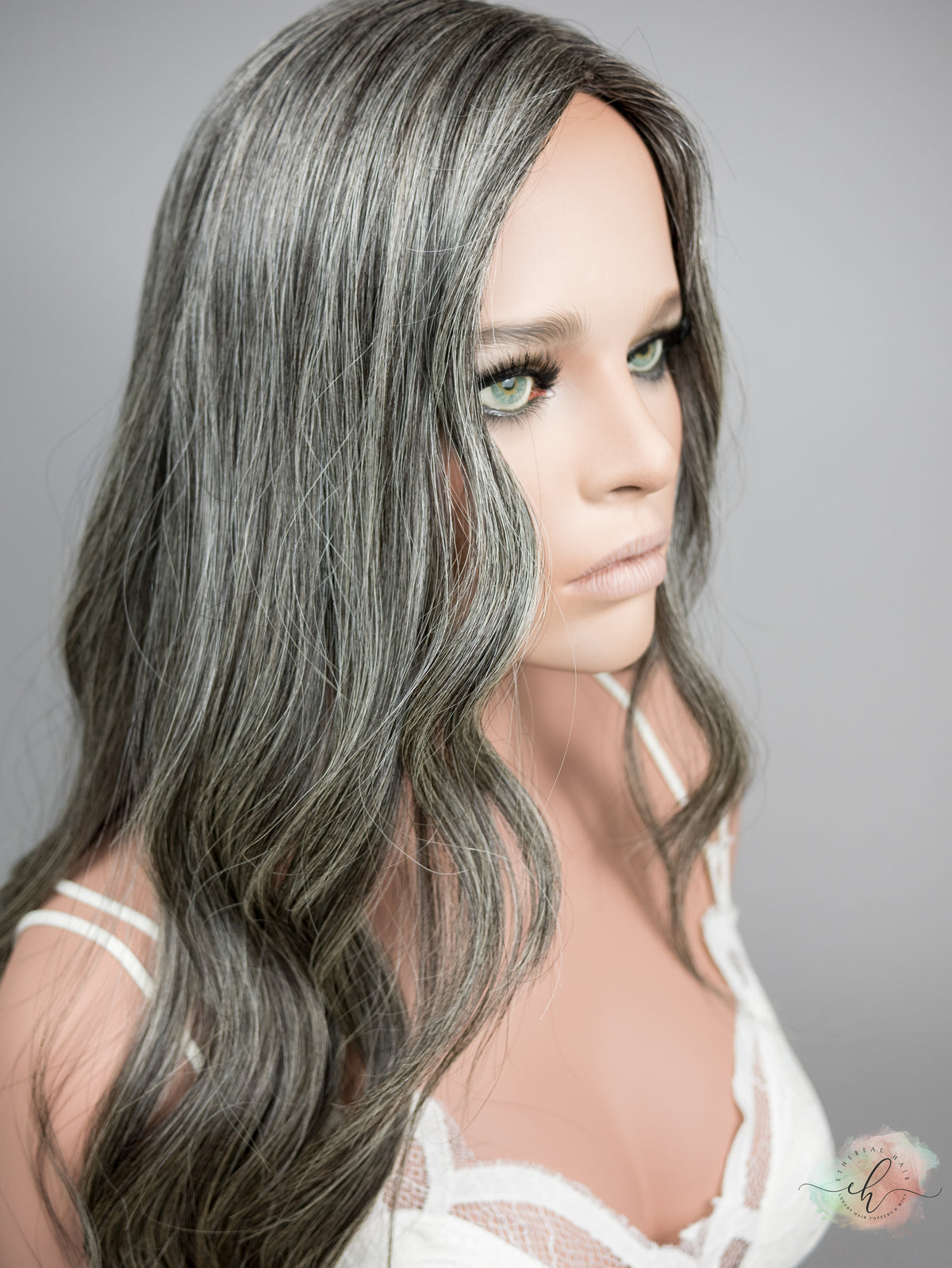 “CLOVE" Exquisite Wig: Silk Top, Sz. M, 24-25"