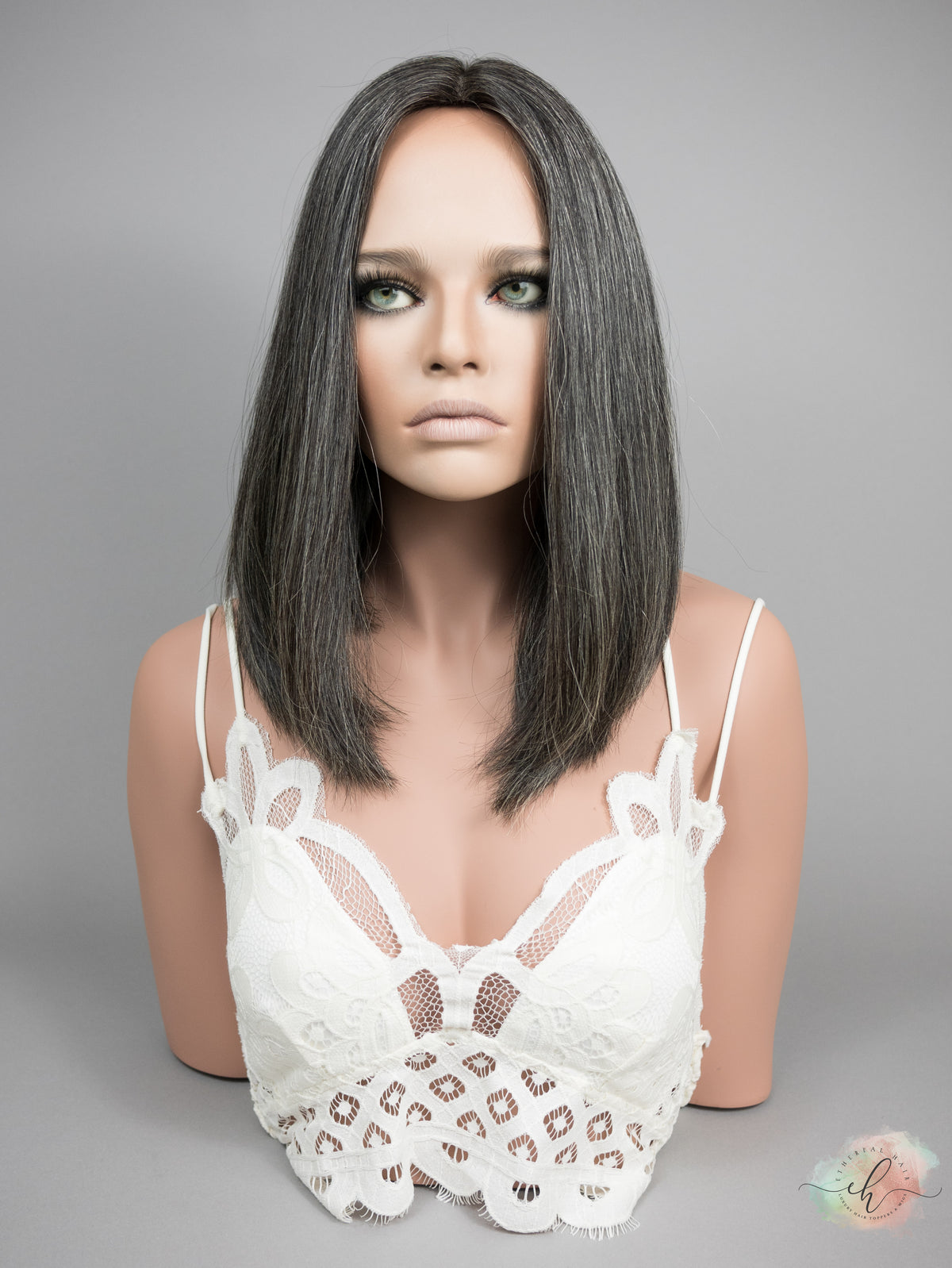 “DELLA" Exquisite Wig: Silk Top, Sz. M, LOB, 15-16"
