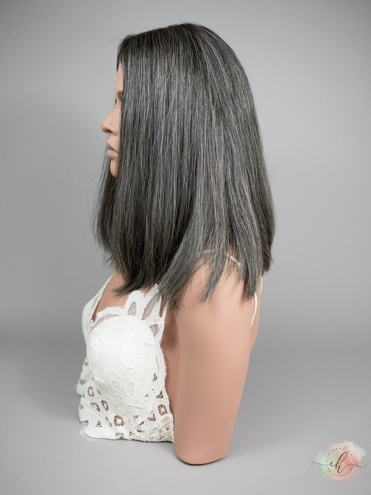 “DELLA" Exquisite Wig: Silk Top, Sz. M, LOB, 15-16"