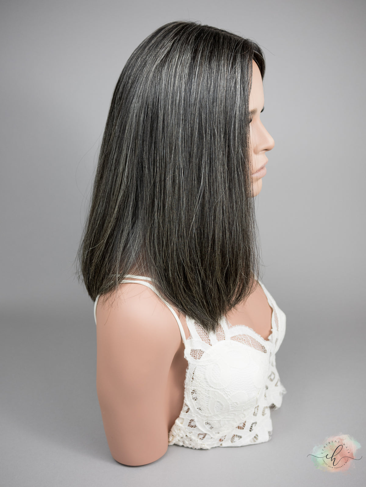 “DELLA" Exquisite Wig: Silk Top, Sz. M, LOB, 15-16"