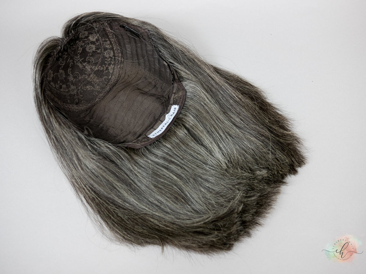 “DELLA" Exquisite Wig: Silk Top, Sz. M, LOB, 15-16"