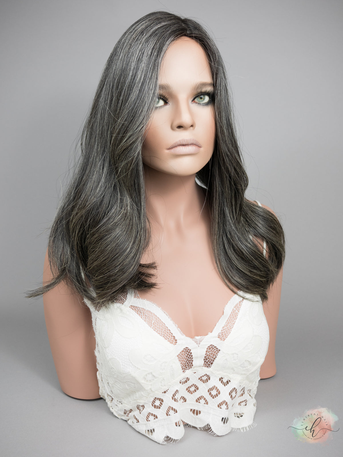 “DELLA" Exquisite Wig: Silk Top, Sz. M, 19-20"