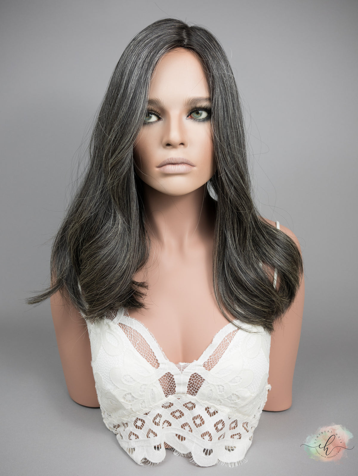 “DELLA" Exquisite Wig: Silk Top, Sz. M, 19-20"