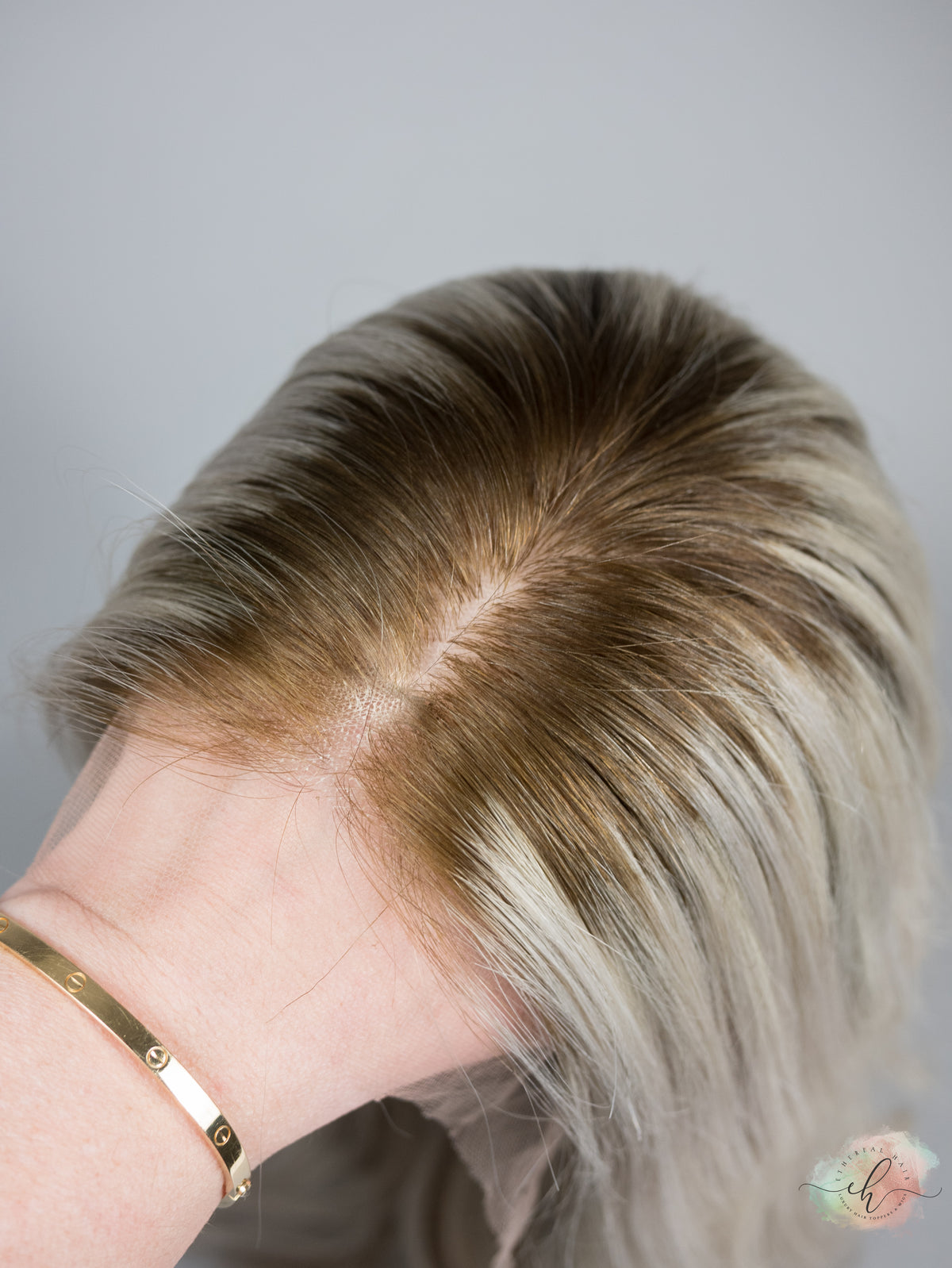 “HEARTBREAKER" Exquisite Wig: Silk Top Lace Front, Partial Handtied, Sz. S/M, 24", Medical Cap