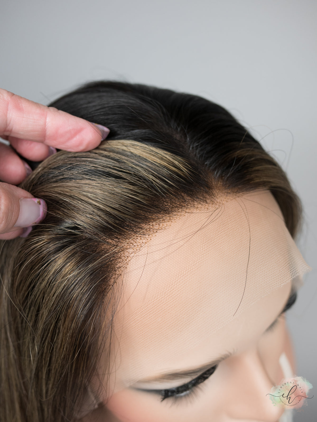 “WHEN IN ROME&quot; Exquisite Wig: Lace Top, Sz. M, 23&quot;