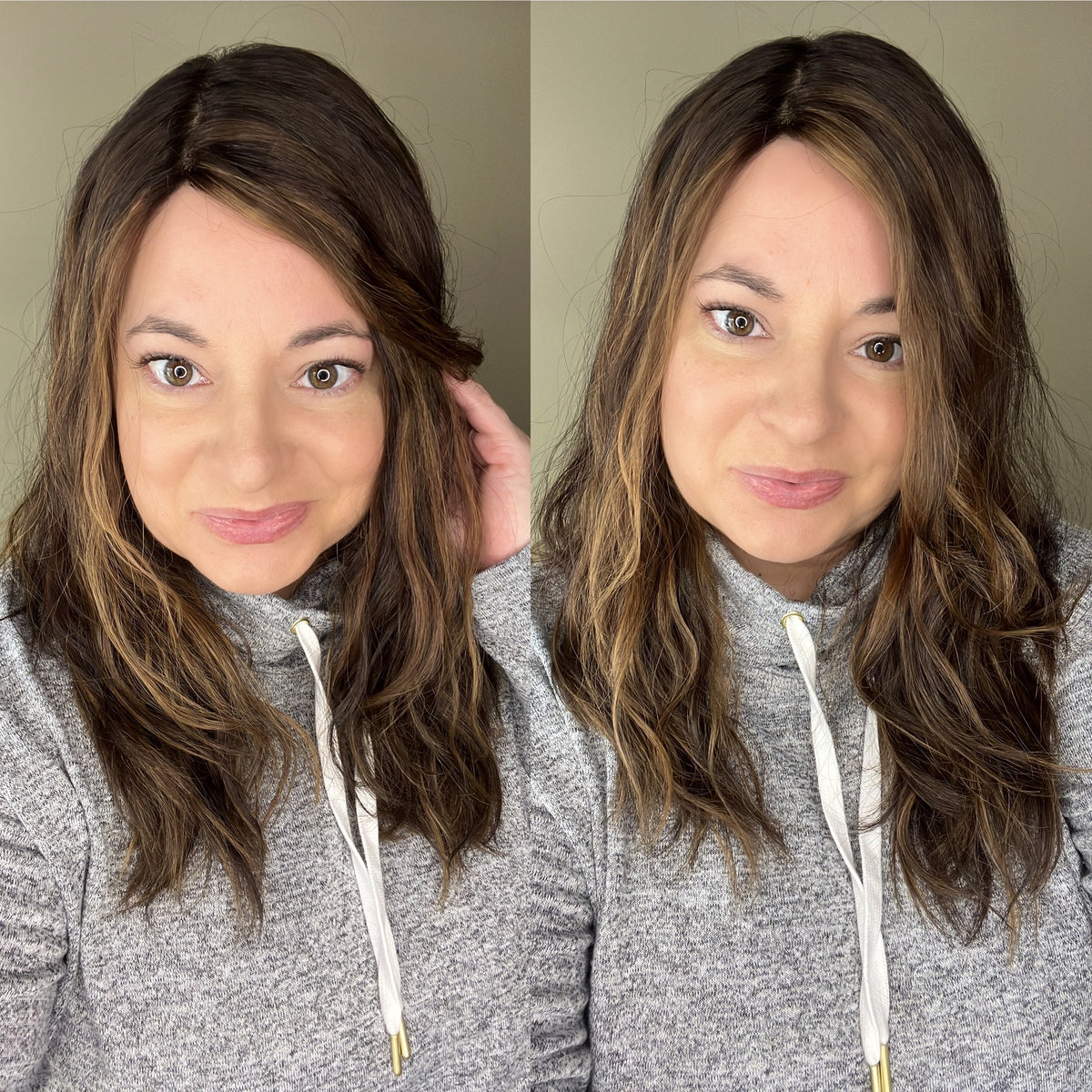 “SHINE WITHIN&quot; Exquisite Topper: Silk Top, 9x9, 21-22&quot;, Wavy