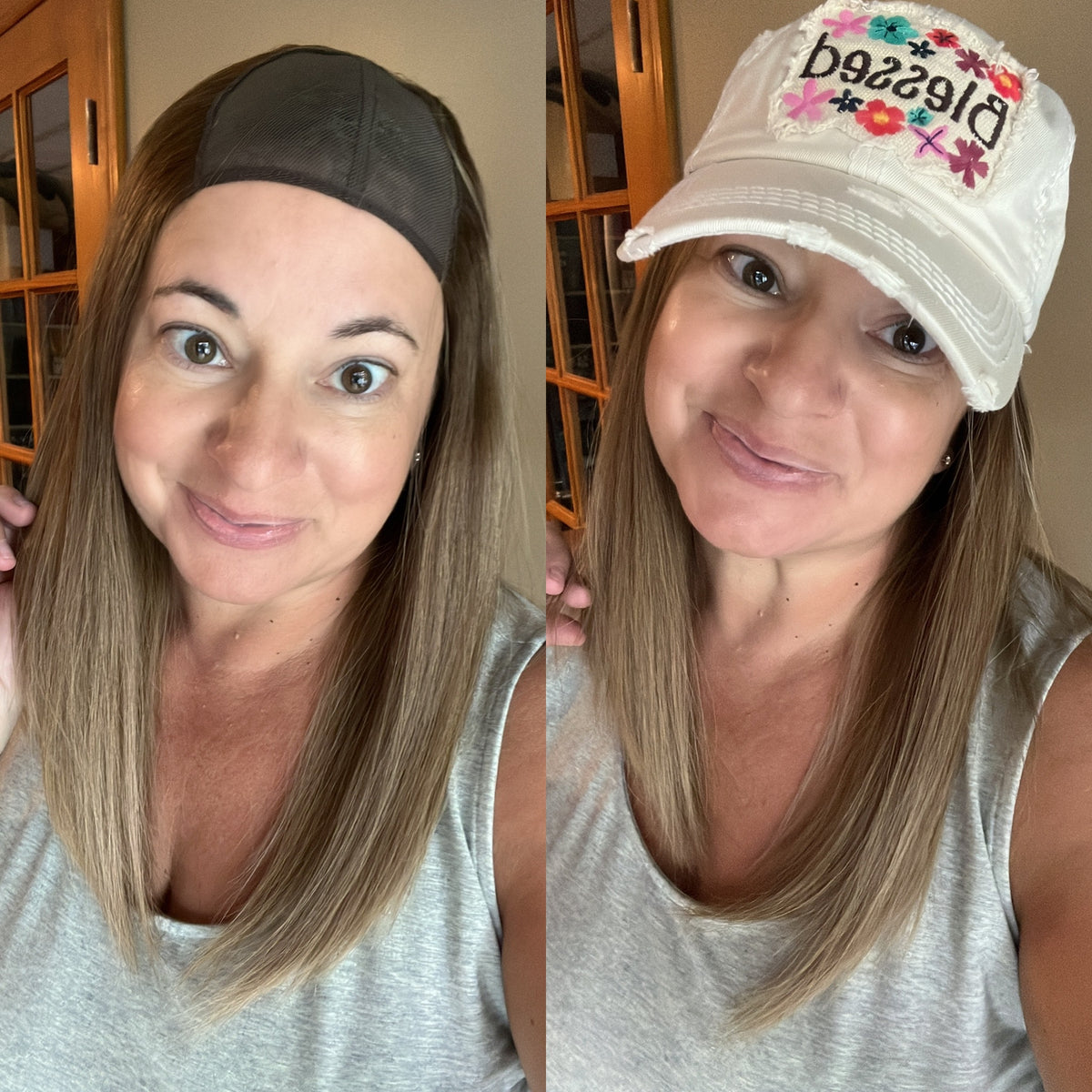 FINAL SALE “ALICIA" Premium HAT FALL Wig: Sz. M, 19-20"