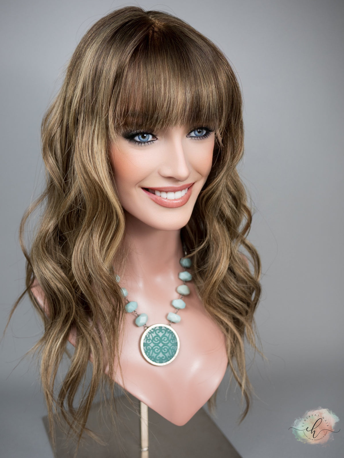 FALL SALE “CARLYNN" Premium Wig: Lace Top, Sz. M, 24", Bangs