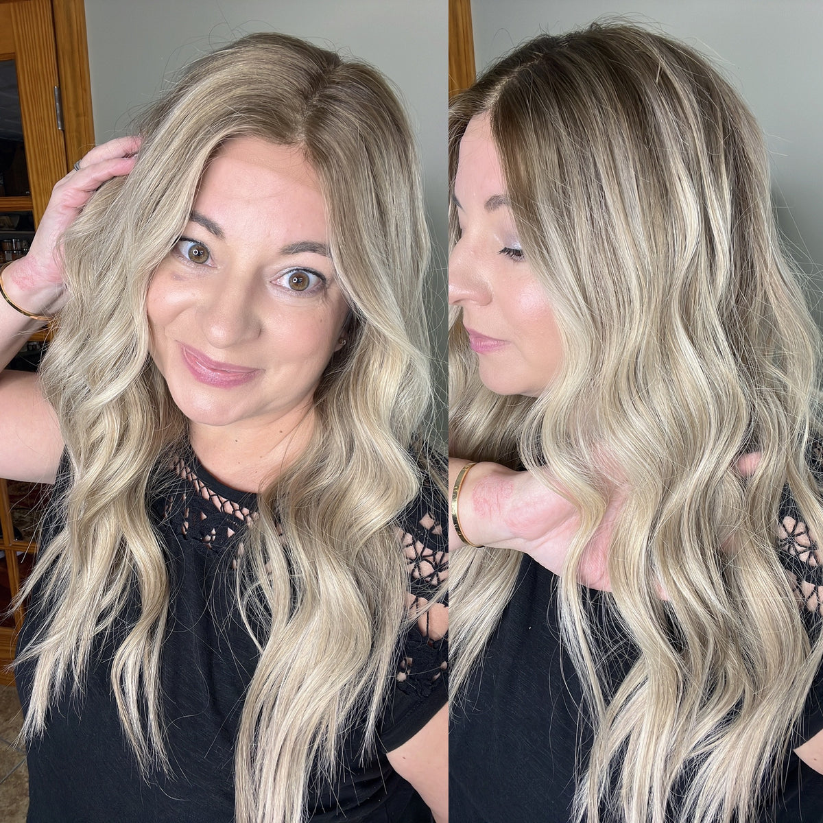 “COASTAL VIBES" Exquisite Wig: Lace Top, Fully Handtied, Sz. S/M, 26", Medical Cap