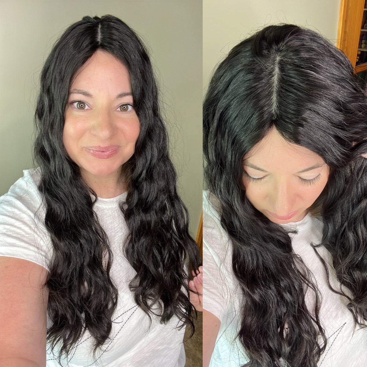 “RAVEN" Premium Topper: Silk Top, 9x9, 24-25", Curly