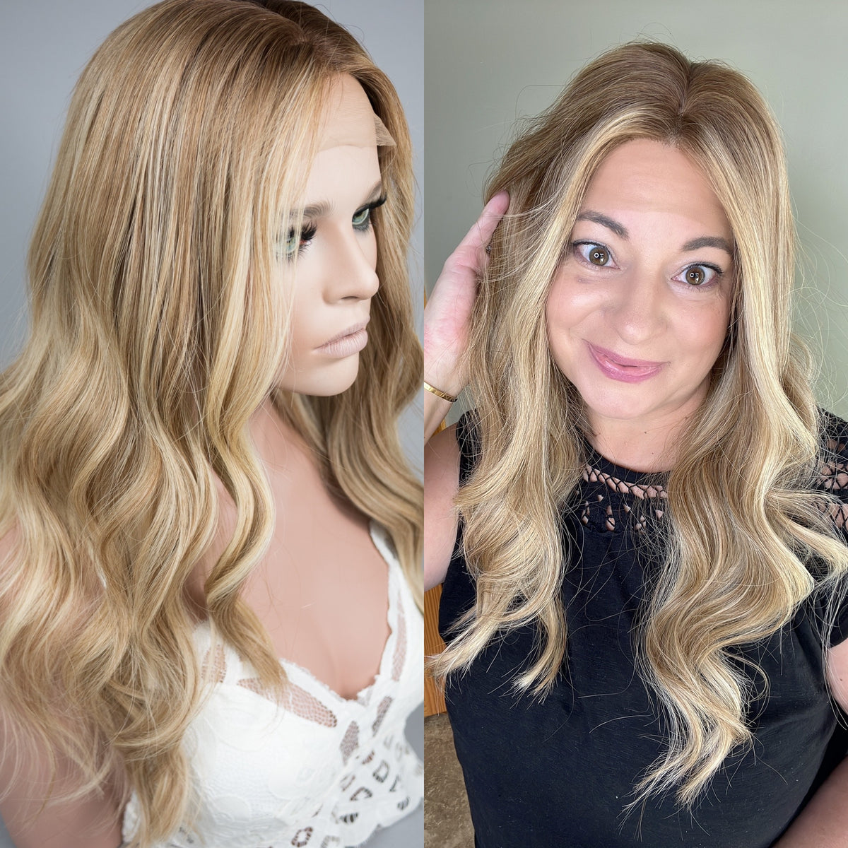 “HERE COMES THE SUN" Exquisite Wig: Silk Top Lace Front, Fully Handtied, Sz. S/M, 24", Medical Cap