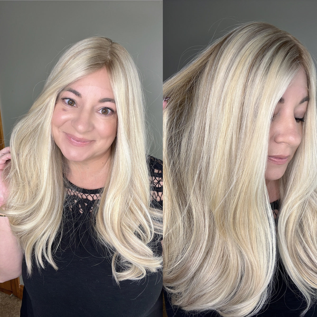 “VICTORIA&quot; Premium Wig: Silk Top Lace Front, Sz. M, 22&quot;