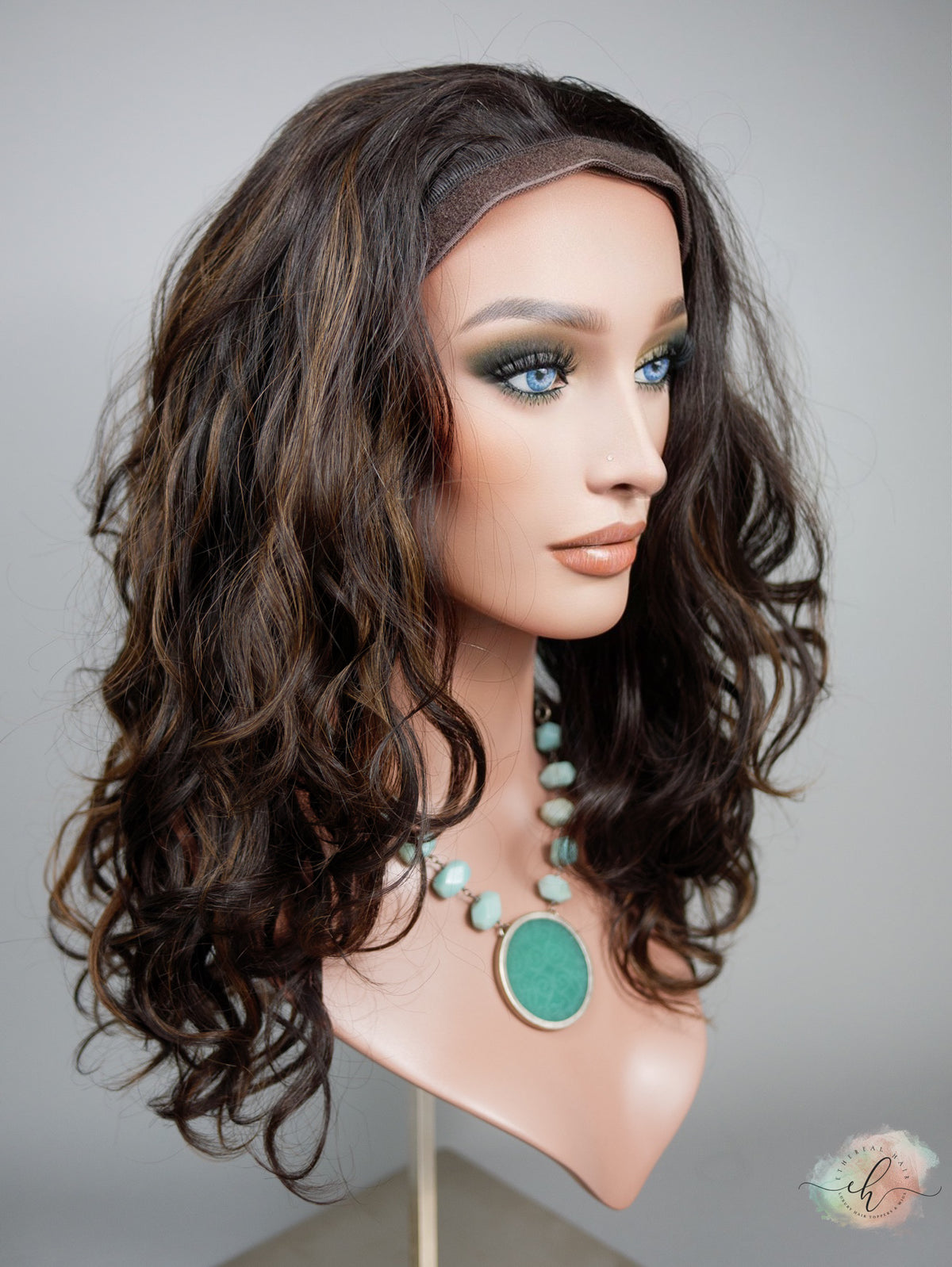 “LARK BALAYAGE" Premium Pony Wig: Sz. M, 21", Curly