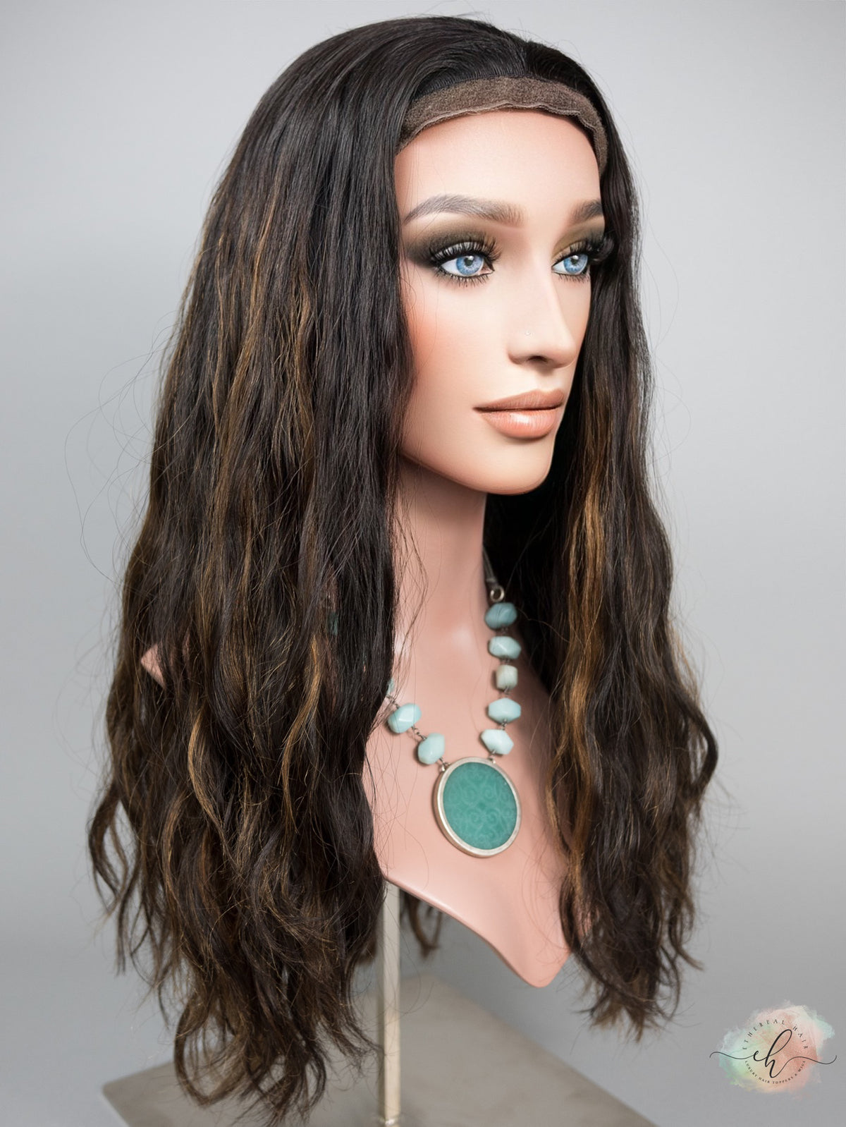 FINAL SALE “LARK BALAYAGE" Premium Pony Wig: Sz. M, 25", Curly