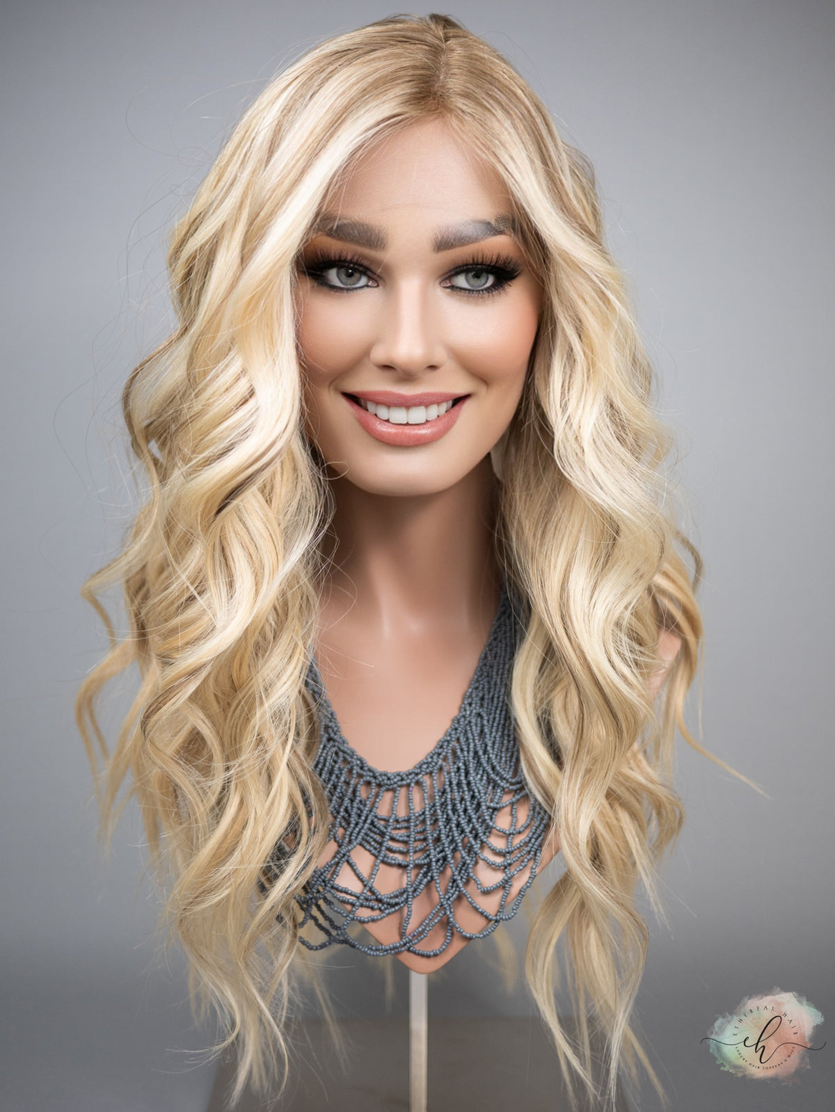 “VICTORIA&quot; Premium Wig: Silk Top Lace Front, Sz. L, 26&quot;
