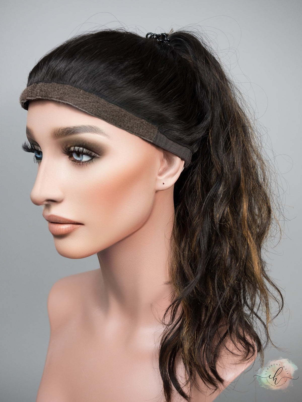 FINAL SALE “LARK BALAYAGE" Premium Pony Wig: Sz. M, 25", Curly