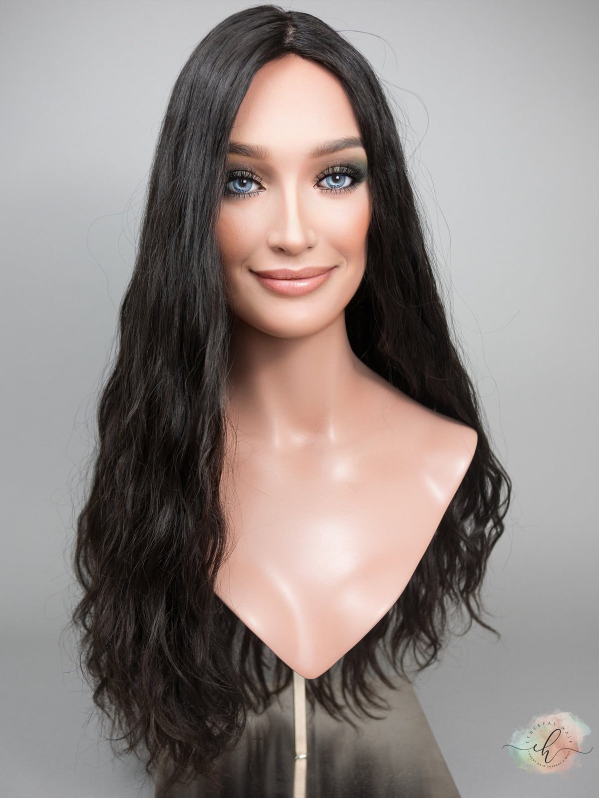 "RAVEN" Premium Topper: Silk Top, 9x9, 25", Curly