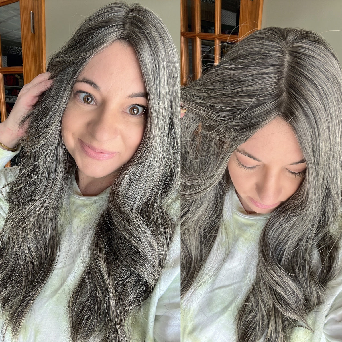 “CLOVE" Exquisite Wig: Silk Top, Sz. M, 24-25"