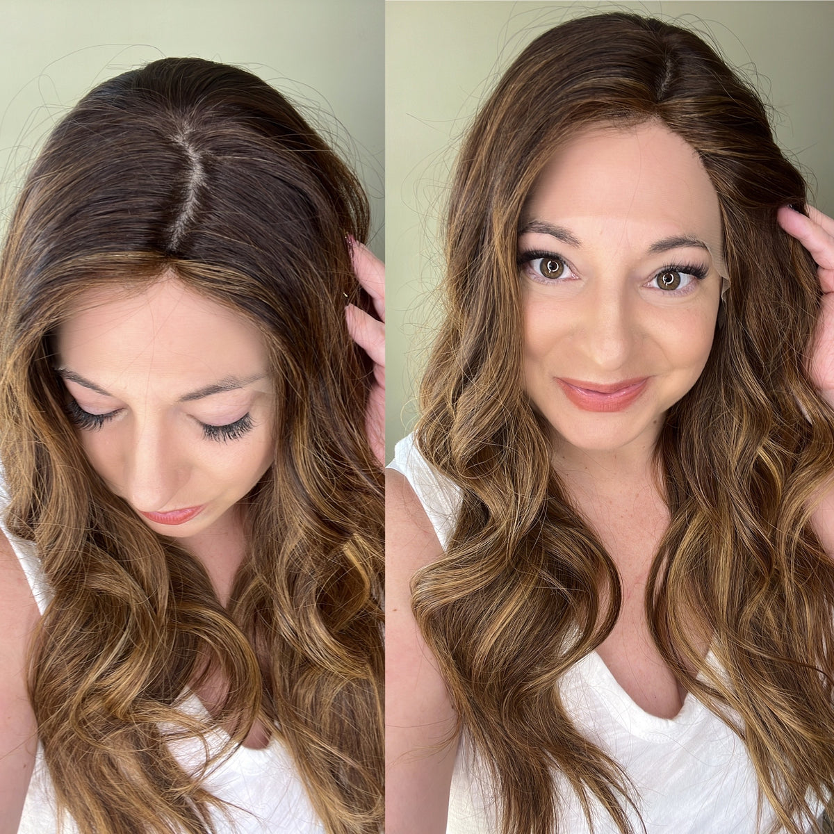 “HAZEL" Premium Wig: Silk Top Lace Front, Sz. M, 27"