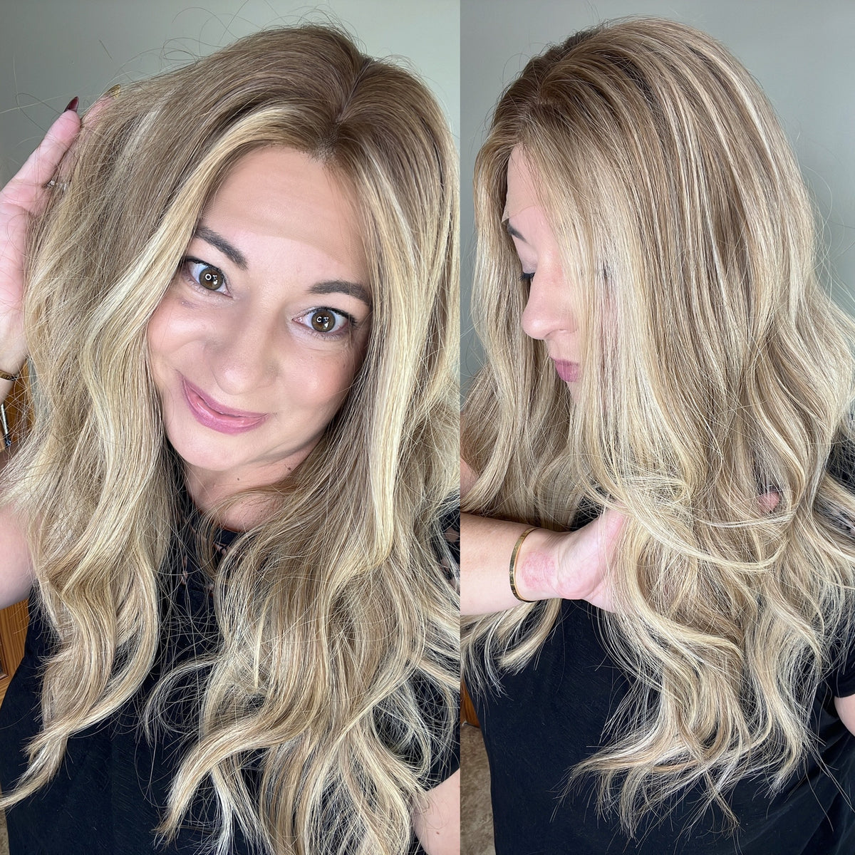 “HERE COMES THE SUN" Exquisite Wig: Silk Top Lace Front, Fully Handtied, Sz. S/M, 24", Medical Cap