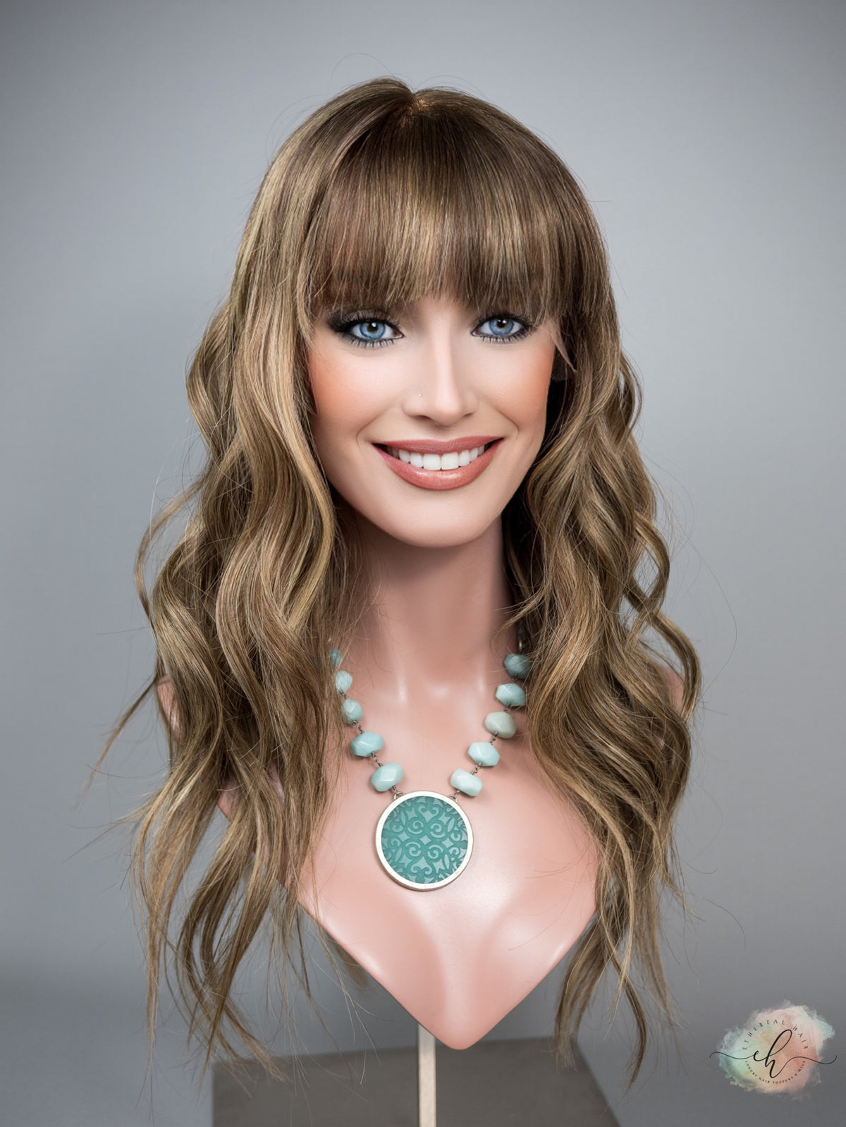 FALL SALE “CARLYNN" Premium Wig: Lace Top, Sz. M, 24", Bangs