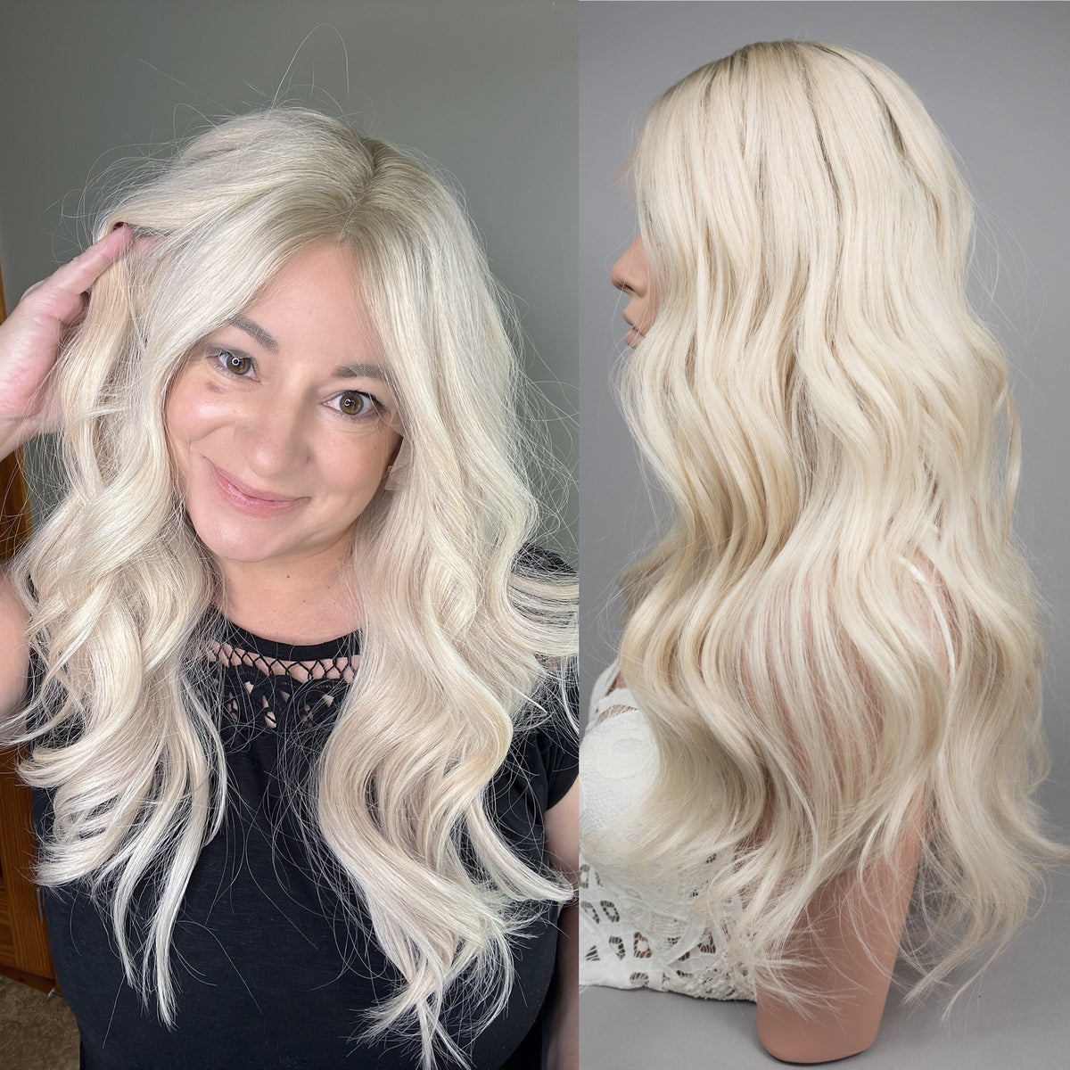 “OAKLEE" Premium Wig: Lace Top, Sz. S, 25"