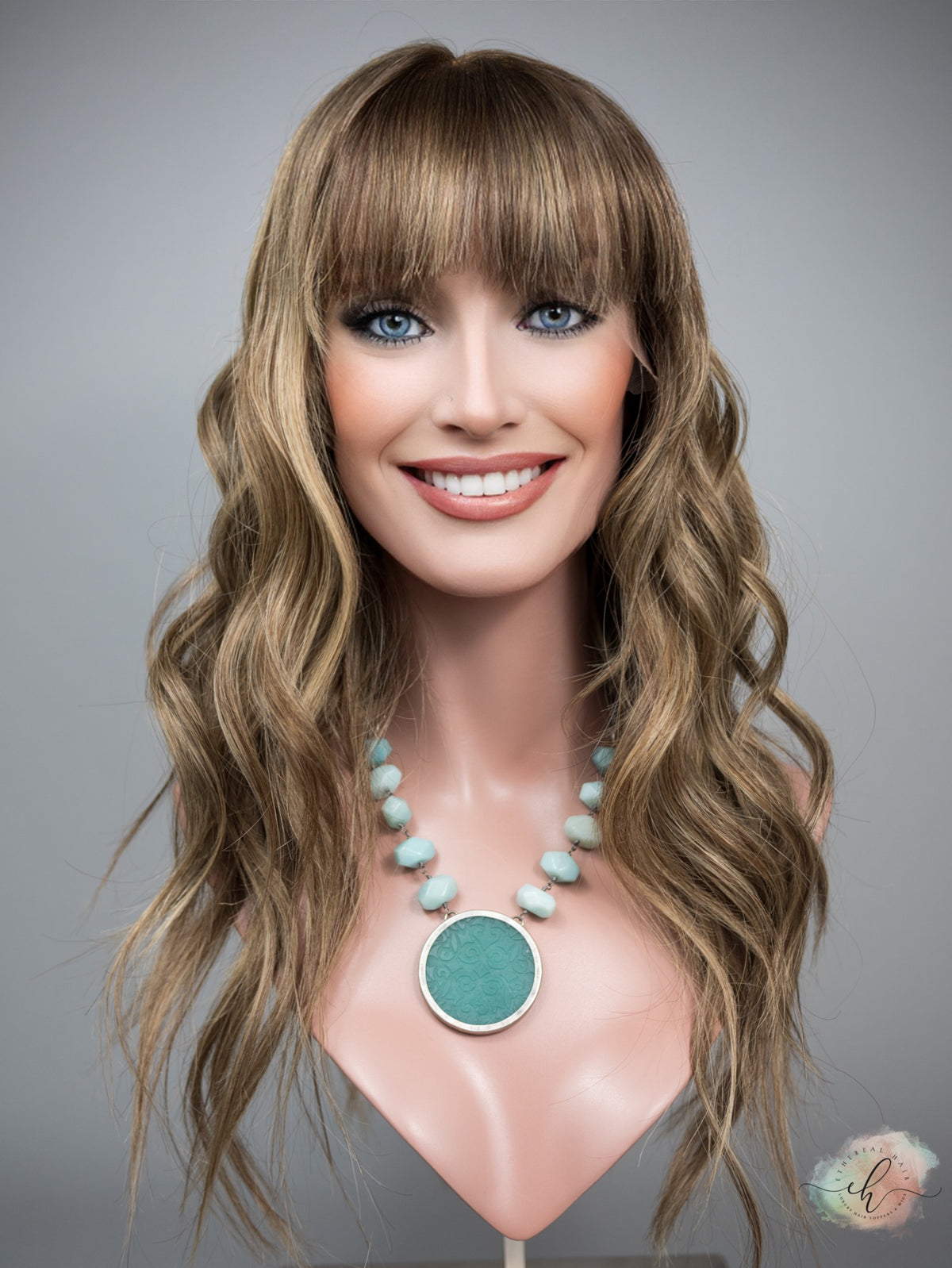 FALL SALE “CARLYNN" Premium Wig: Lace Top, Sz. M, 24", Bangs