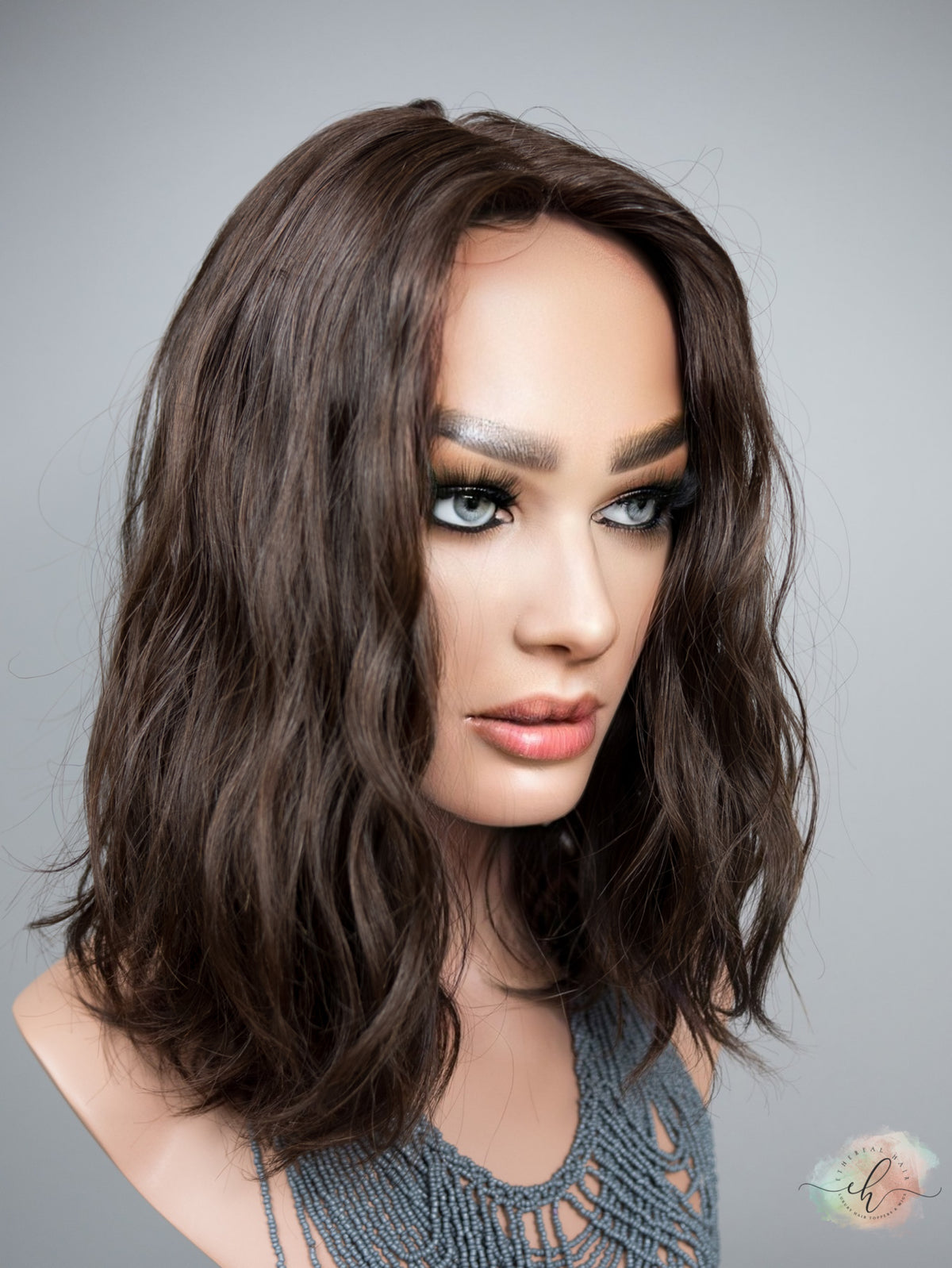 &quot;LUNA&quot; Premium Topper: Silk Top, 8x8, 14-15&quot;, Loose Wave